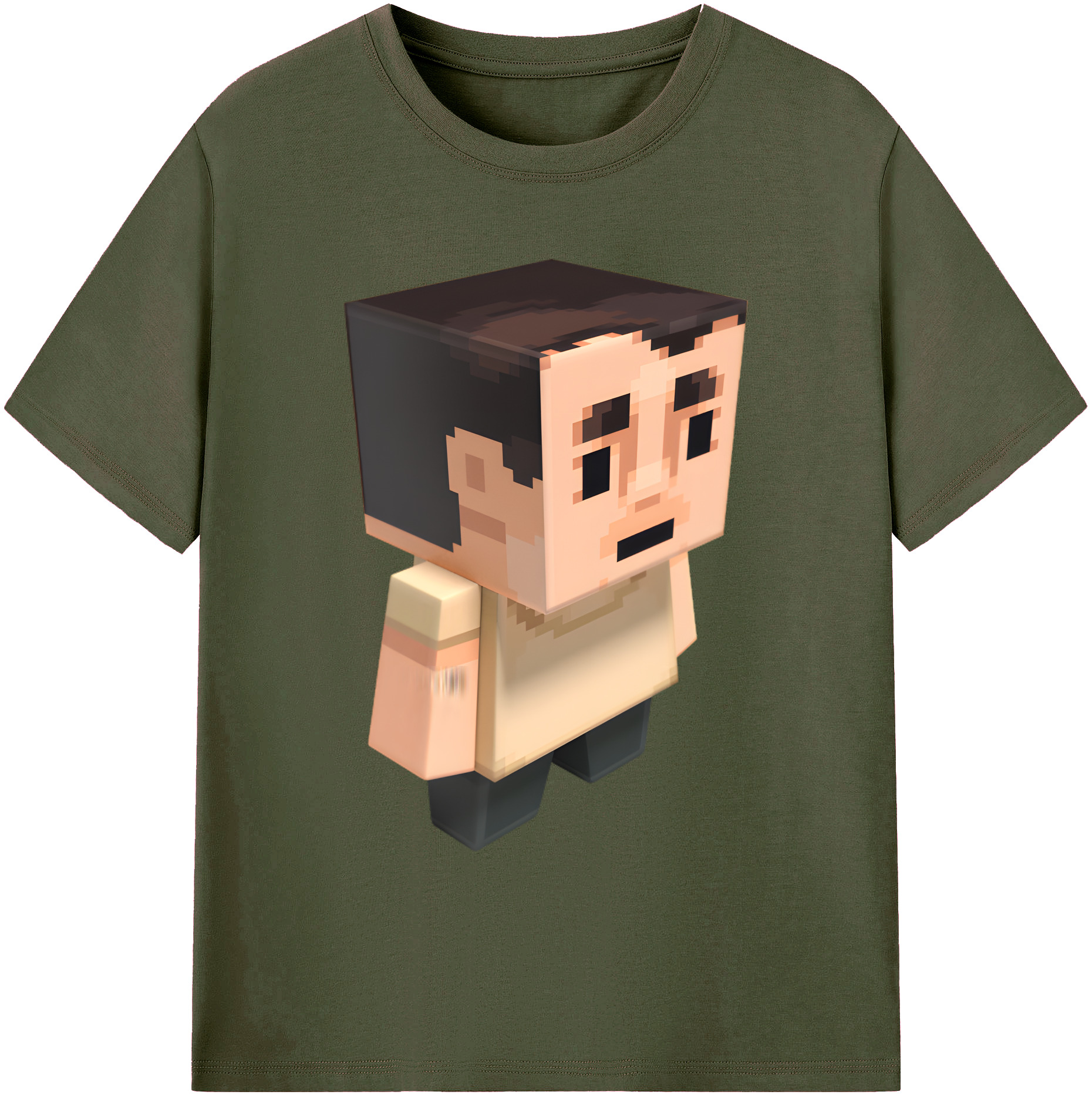 （画像用） マインクラフト ブロックの世界 Minecraft MC Block world 綿100％ メンズ半袖Tシャツ｜肌触りやわらか＆通気性